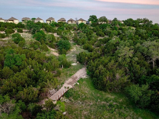 view of aerial view at dusk