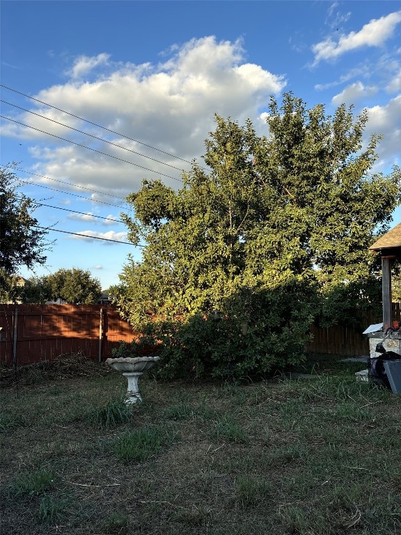 view of yard with fence