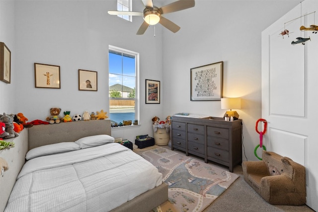 bedroom with a ceiling fan