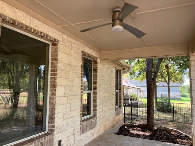 view of patio / terrace with ceiling fan