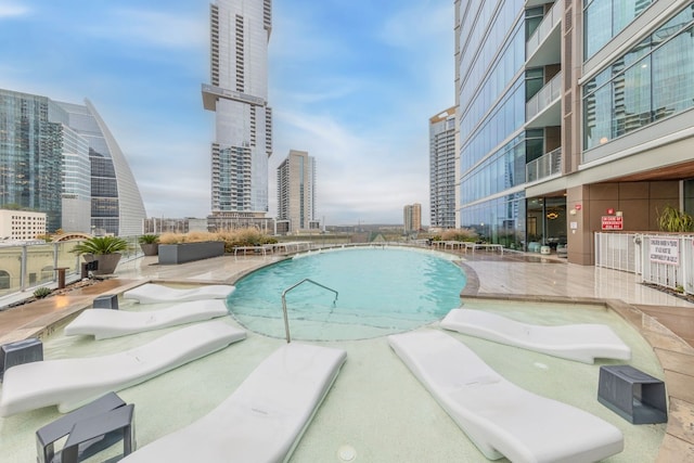 view of pool with a patio area