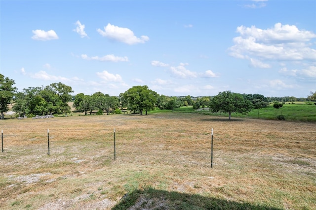 view of yard with a rural view