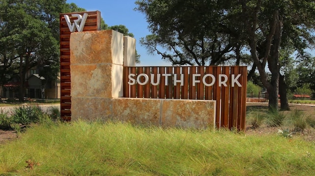 view of community sign