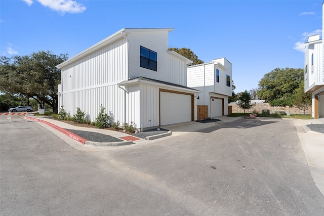 view of home's exterior with a garage