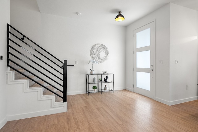 foyer featuring light wood-type flooring