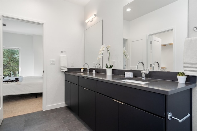 bathroom featuring vanity and tile patterned floors