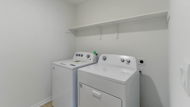 laundry room featuring washer and dryer