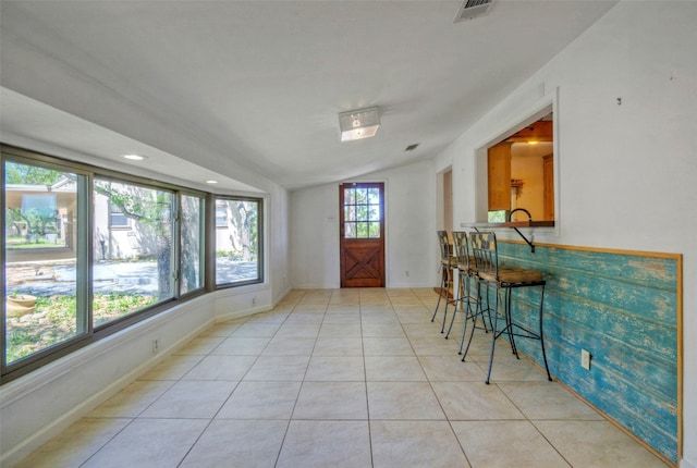 interior space with lofted ceiling