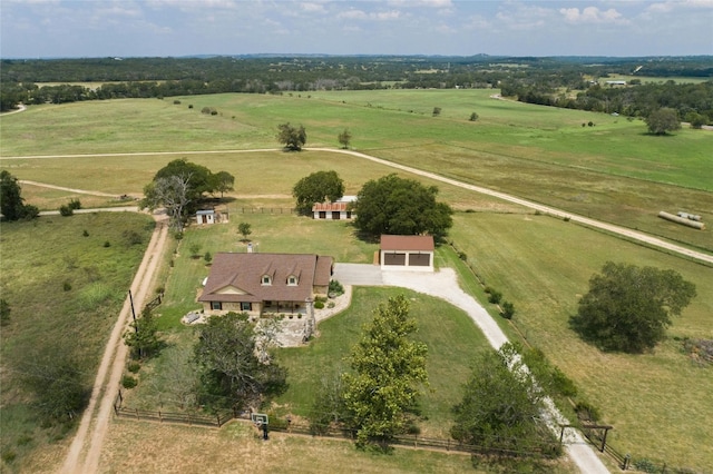 drone / aerial view featuring a rural view