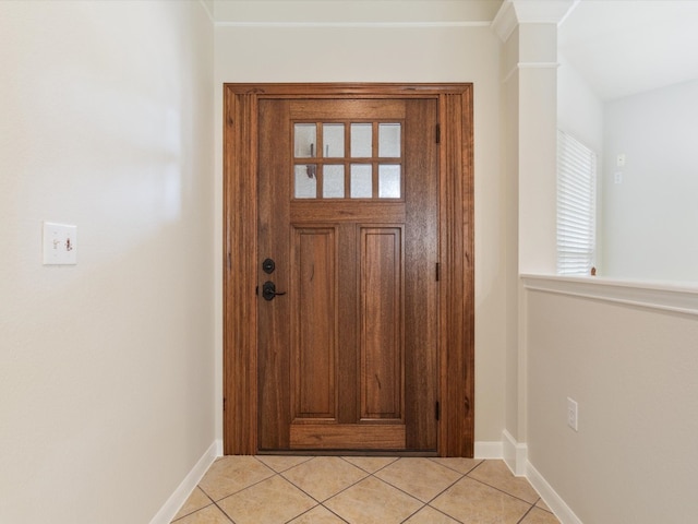 entryway featuring light tile patterned floors