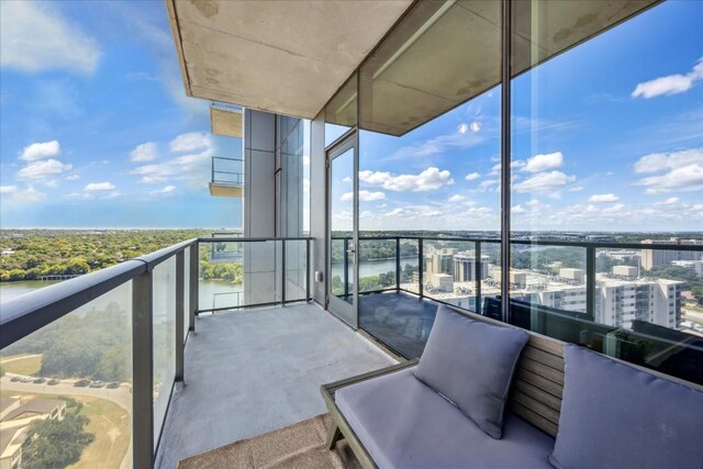 balcony with a water view