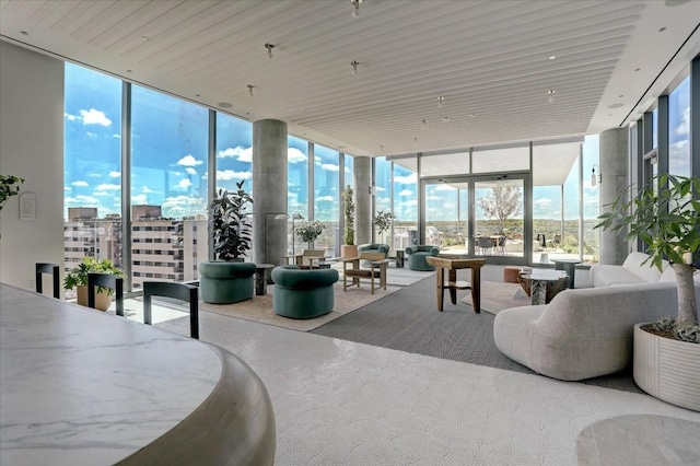 44 E Ave Unit 1709, Austin, TX 78701 - building lobby with a wall of windows
