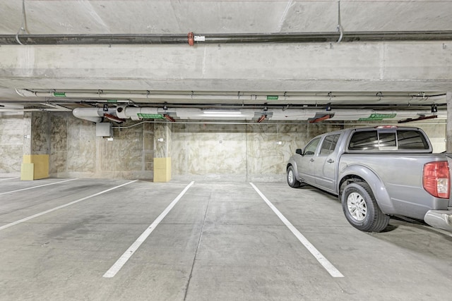 view of parking garage