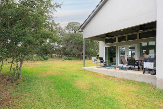 103 Hans Bell Dr, Blanco, TX 78606 - view of yard with a patio and ceiling fan