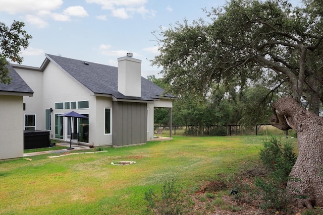 103 Hans Bell Dr, Blanco, TX 78606 - view of yard featuring a hot tub and a fire pit