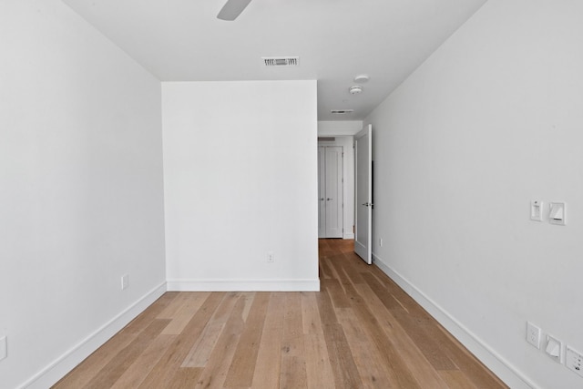 empty room featuring light wood-type flooring