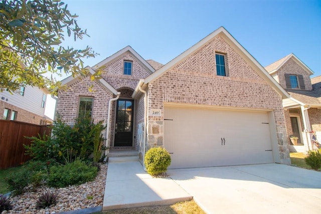 view of front of house with a garage