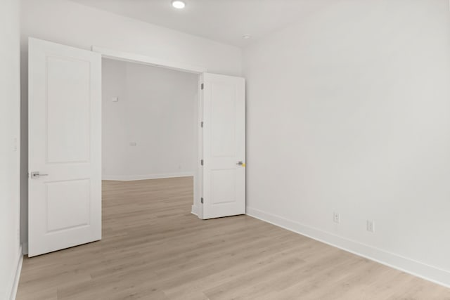 empty room featuring light wood-type flooring