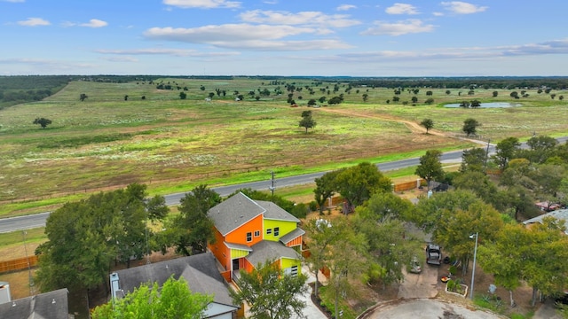 drone / aerial view with a rural view