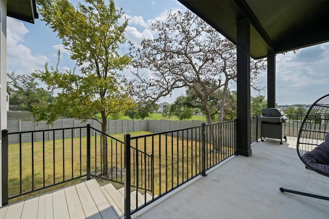 balcony with a grill