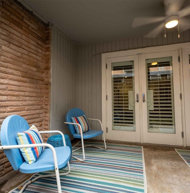 exterior space featuring french doors