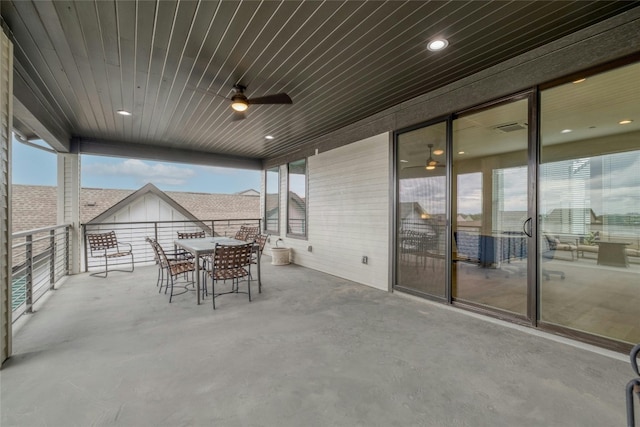 4209 Elevator Dr, Austin, TX 78731 - view of patio featuring outdoor dining area and a ceiling fan