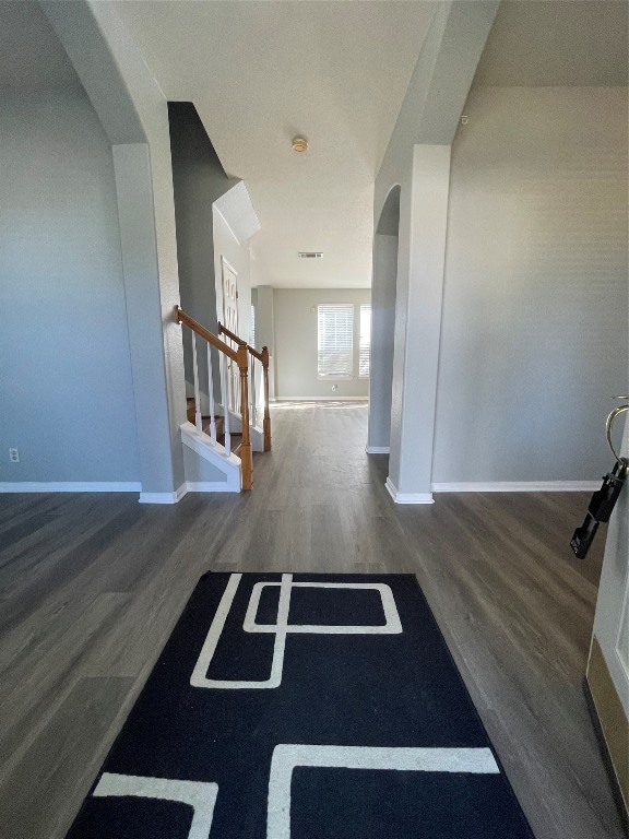 interior space featuring dark hardwood / wood-style flooring