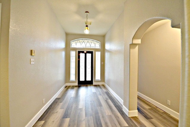 foyer featuring hardwood / wood-style floors