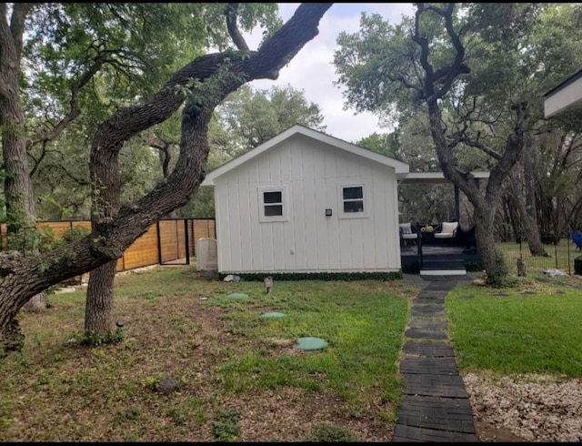 view of home's exterior featuring a lawn