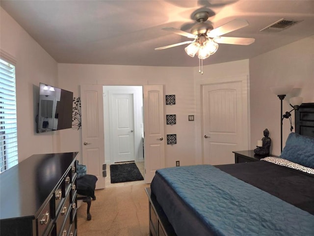 bedroom featuring ceiling fan