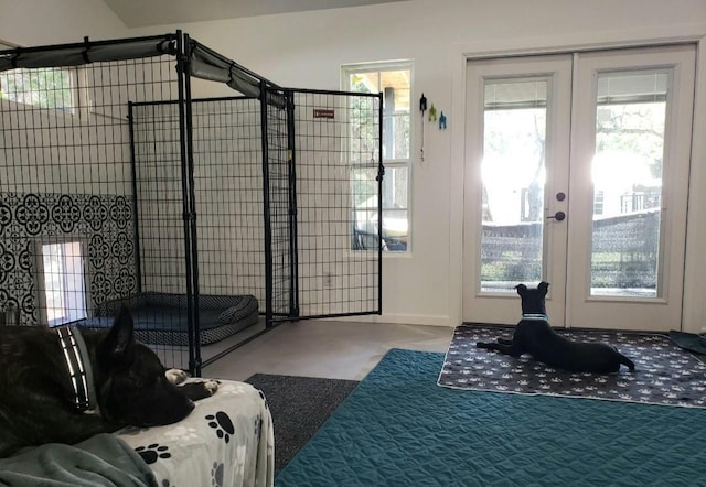 bedroom featuring french doors