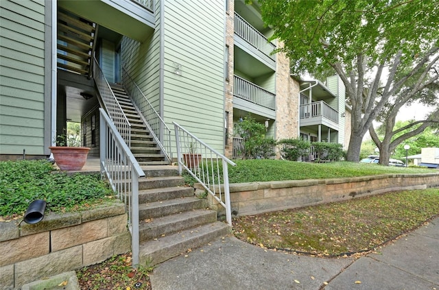 exterior space with a balcony