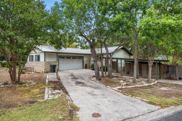 view of front of house with a garage