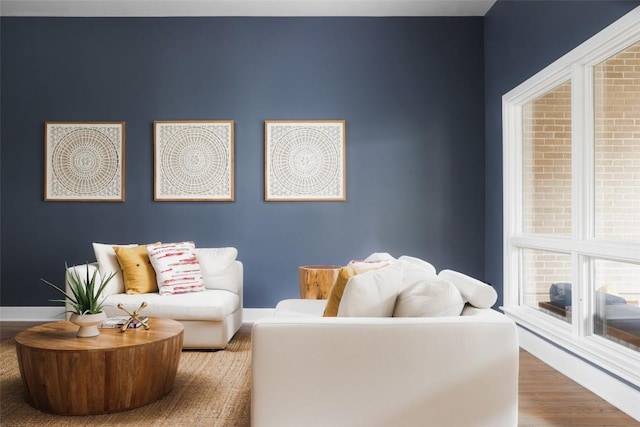 living room featuring wood-type flooring