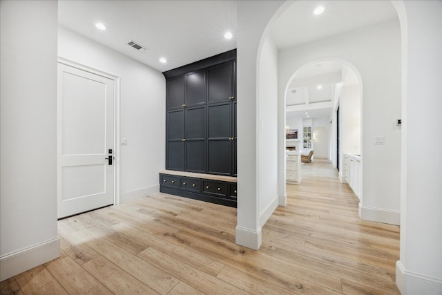 hallway featuring light hardwood / wood-style floors