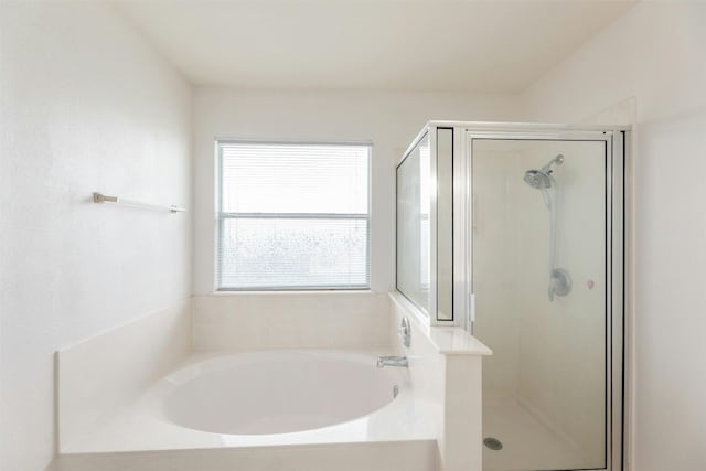 bathroom with plus walk in shower