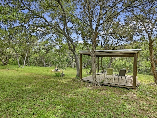 3503 Misty Creek Dr, Austin, TX 78735 - view of green lawn featuring a deck