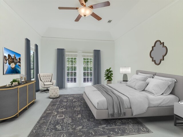 3503 Misty Creek Dr, Austin, TX 78735 - carpeted bedroom with a ceiling fan