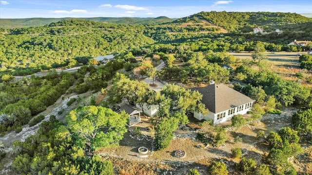 aerial view with a mountain view