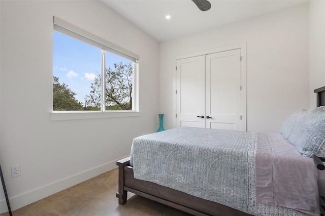 bedroom featuring a closet