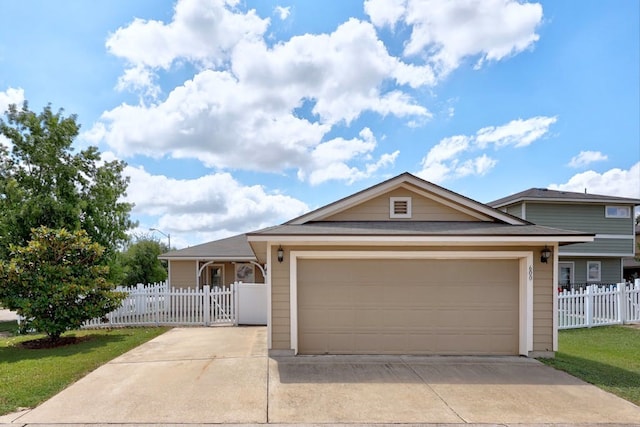 ranch-style house featuring a garage