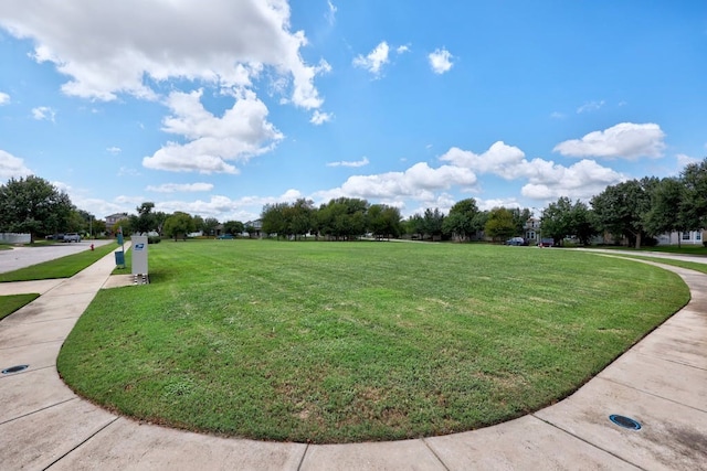 view of community featuring a yard