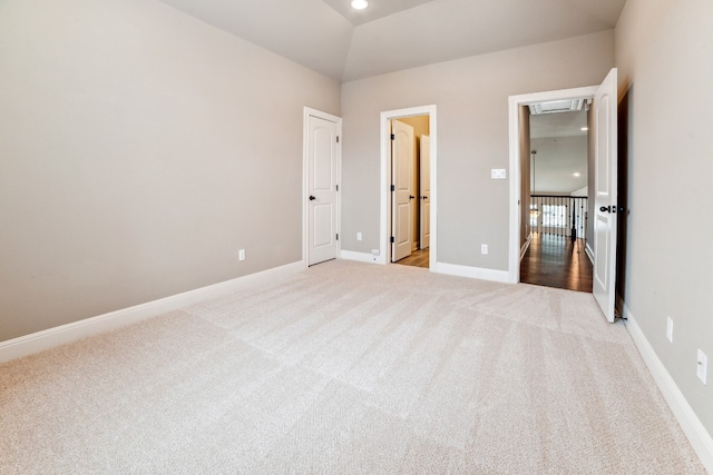 unfurnished bedroom with light carpet