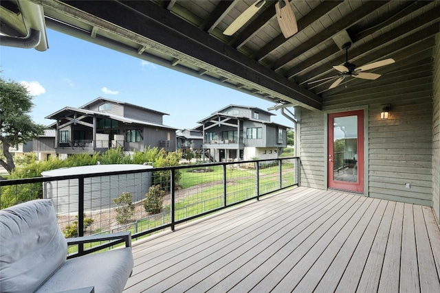 deck with ceiling fan