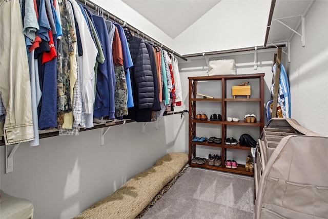 spacious closet with carpet floors