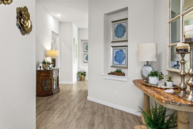 hallway featuring light hardwood / wood-style floors