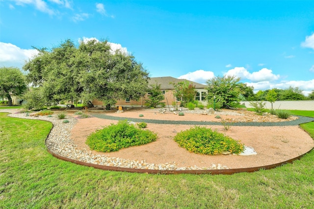 view of community with a lawn