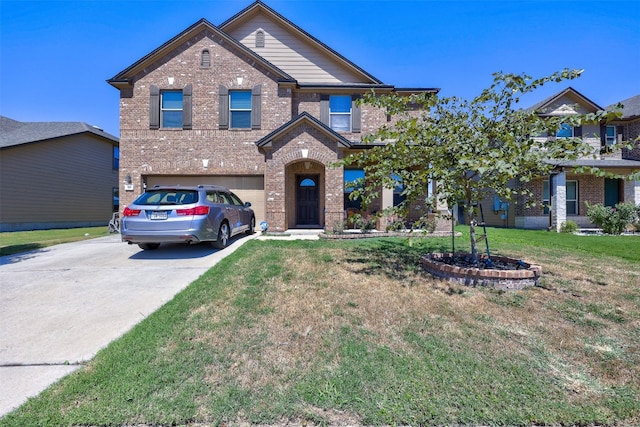 view of front facade with a front yard