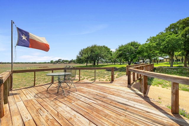 deck with a rural view