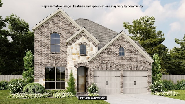 view of front of home with a garage